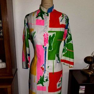 1970s PENTHOUSE GALLERY Pop-Art Tunic Dress SIGNED